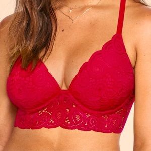 NWOT Victorias Secret wireless push up bra in red pepper